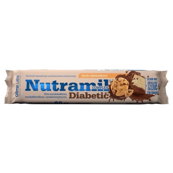 Olimp Labs, Nutramil Complex Diabetic, baton o smaku ciasteczkowym, 60g
