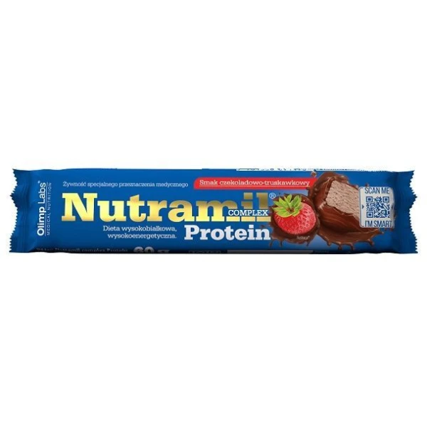 Olimp Labs, Nutramil Complex Protein, baton o smaku czekoladowo-truskawkowym, 60g