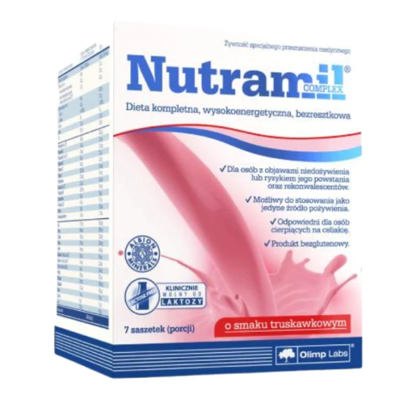 Olimp Labs, Nutramil Complex, smak truskawkowy, proszek, 7 saszetek