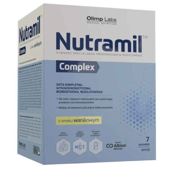 Olimp Labs, Nutramil Complex, smak waniliowy, proszek, 7 saszetek