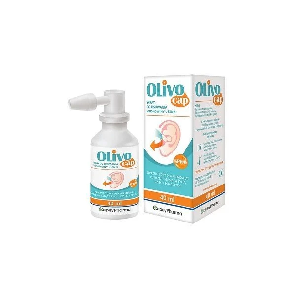 Olivocap, spray do usuwania woskowiny usznej, dla dorosłych, dzieci i niemowląt od 3 miesiąca życia, 40ml