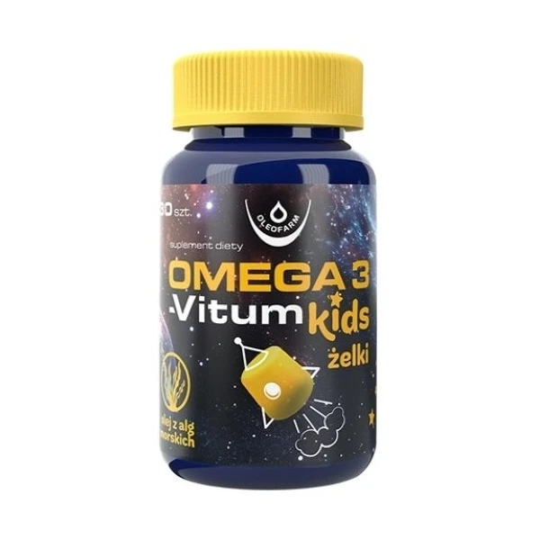 Omega 3-Vitum Kids, żelki, smak cytrynowy, po 3 roku życia, 30 sztuk