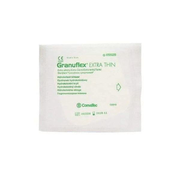 Opatrunek hydrokoloidowy, Granuflex Extra Thin, jałowy, 10cmx10cm, 1 sztuka