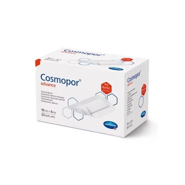 Opatrunek samoprzylepny, Cosmopor Advance, 10cmx6cm, 25 sztuk