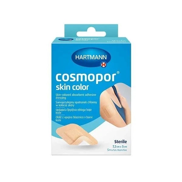Opatrunek samoprzylepny, Cosmopor Skin Color, jałowy, cielisty, 7,2cmx5cm, 5 sztuk