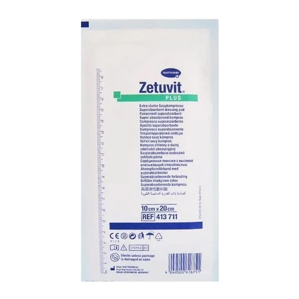 Opatrunek Zetuvit Plus, jałowy, 10cmx20cm, 1 sztuka