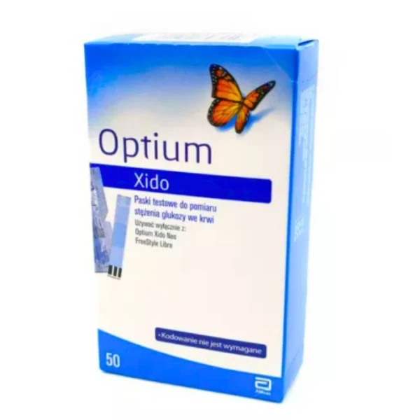 Optium Xido, test paskowy do pomiaru stężenia glukozy we krwi, 50 sztuk