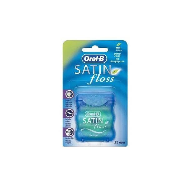 Oral-B Satin Floss, nić dentystyczna miętowa, 25m