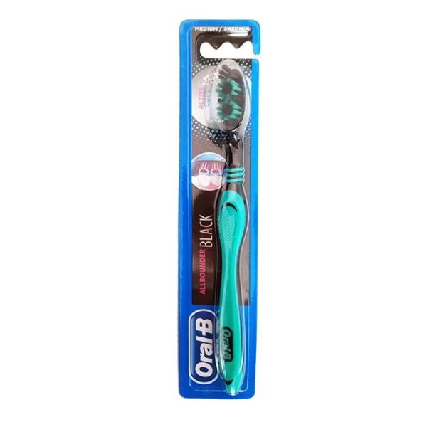 Oral-B, szczoteczka do zębów, Allrounder Black, medium, 1 sztuka