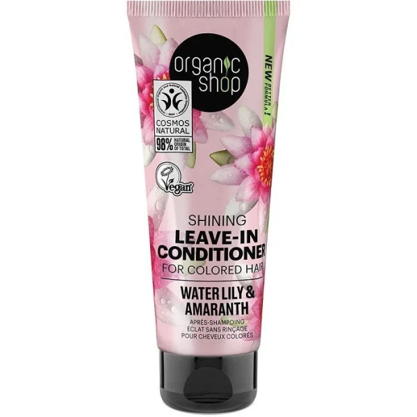 Organic Shop, Amarantus i Lilia wodna, odżywka bez spłukiwania do włosów farbowanych, 75ml