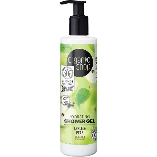 Organic Shop, Jabłko i Gruszka, nawilżający żel pod prysznic, 280ml