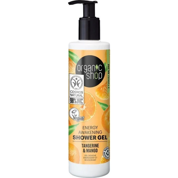 Organic Shop, Mandarynka i mango, pobudzający żel pod prysznic, 280ml
