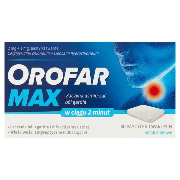 Orofar Max (2mg+1mg), 30 pastylek do ssania