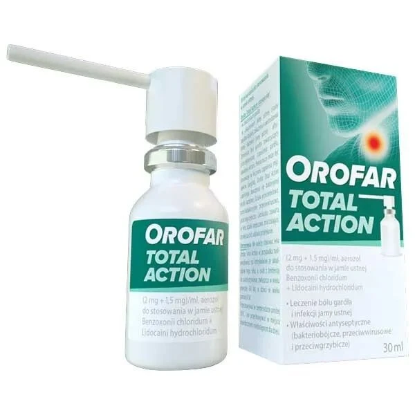 Orofar Total Action (2mg+1,5mg)/ml, aerozol do stosowania w jamie ustnej, 30ml