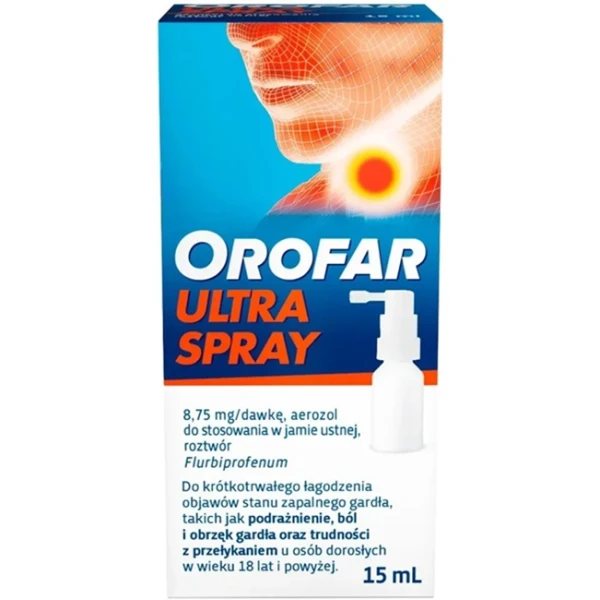 Orofar Ultra Spray 8,75mg, aerozol do stosowania w jamie ustnej,15ml