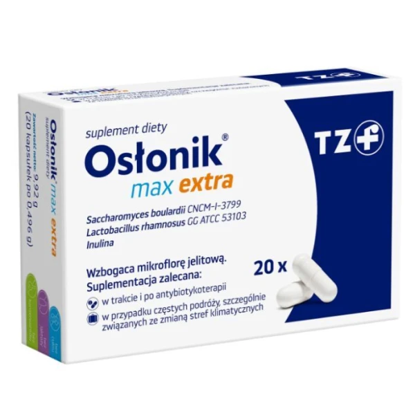 Osłonik Max Extra, dla dorosłych i dzieci po 3 roku życia, 20 kapsułek