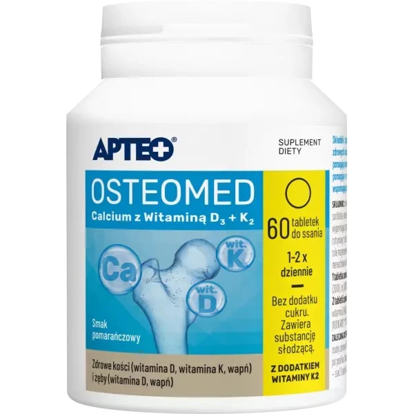 Osteomed Calcium z witaminą D i K, Apteo, 60 tabletek