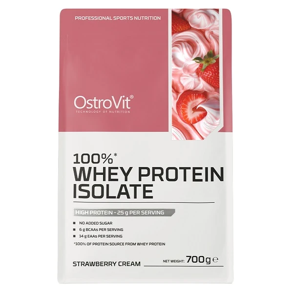 OstroVit 100% Whey Protein Isolate, smak kremowej truskawki, proszek, 700g