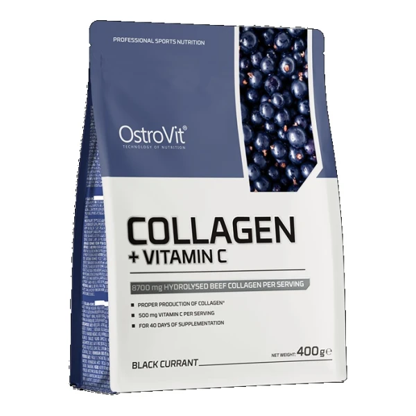 OstroVit, Collagen + Vitamina C, czarna porzeczka, 400g