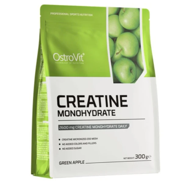 OstroVit, Creatine Monohydrate, smak zielone jabłuszko, 300g