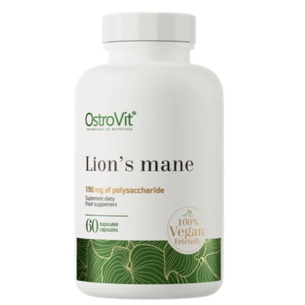 OstroVit, Lion's Mane, soplówka jeżowata, 180mg polisacharydów, 60 kapsułek