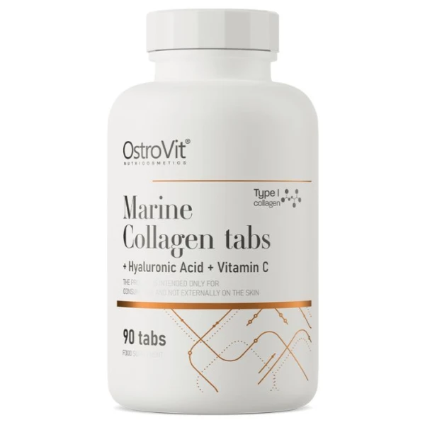 OstroVit, Marine Collagen + Hyaluronic + Vitamin C, 90 tabletek