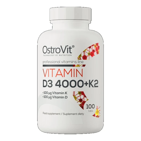 OstroVit, Vitamin D3 4000+K2, 100 tabletek