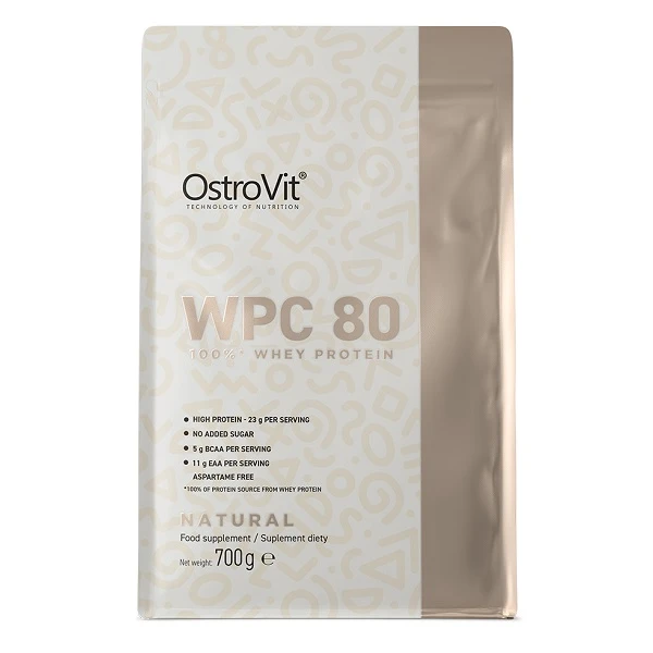 OstroVit WPC 80 100% Whey Protein, smak naturalny, proszek, 700g