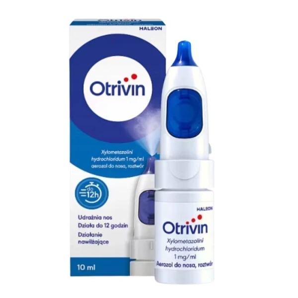 Otrivin 1mg/ml, aerozol do nosa, dla dorosłych i dzieci powyżej 12 lat, 10ml