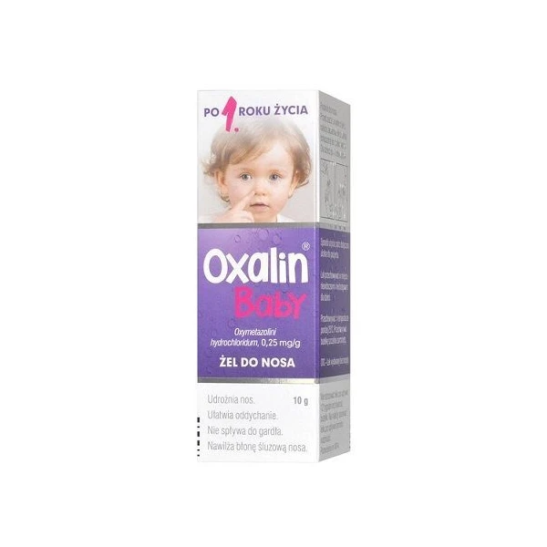 Oxalin Baby 0,25mg/g, żel do nosa, dla dzieci powyżej 1 roku życia, 10g