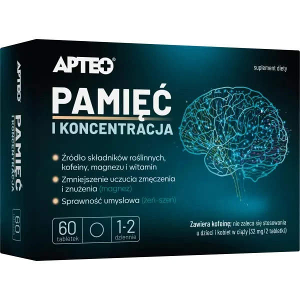 Pamięć i koncentracja, Apteo, 60 tabletek