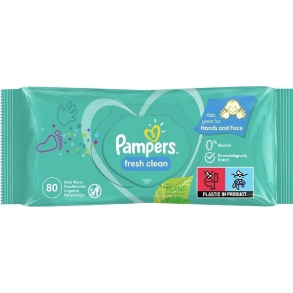 [DATA - 2026-07-18] Pampers Fresh Clean, chusteczki nawilżane dla niemowląt, 80 sztuk