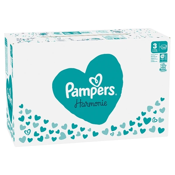 Pampers Harmonie New Baby, pieluszki jednorazowe, rozmiar 3, waga 6-10kg, 186 sztuk