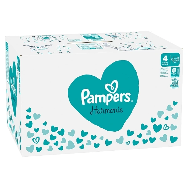 Pampers Harmonie New Baby, pieluszki jednorazowe, rozmiar 4, waga 9-14kg, 174 sztuki