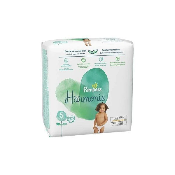 Pampers Harmonie, pieluszki jednorazowe, rozmiar 5, waga 11-16kg, 24 sztuki