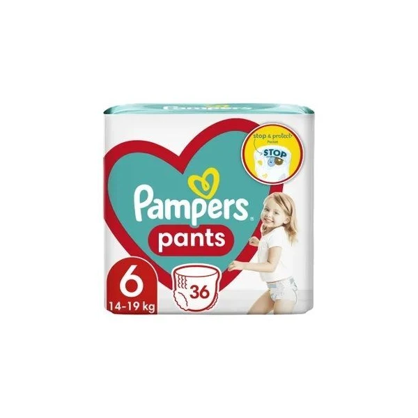 Pampers Pants, pieluchomajtki, rozmiar 6, waga 14-19kg, 36 sztuk