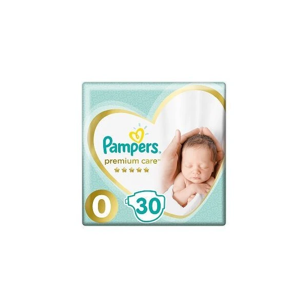 Pampers Premium Care, pieluszki jednorazowe, rozmiar 0, waga do 3kg, 30 sztuk