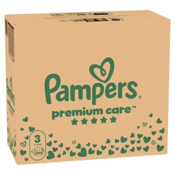 Pampers Premium Care, pieluszki jednorazowe, rozmiar 3, waga 6-10kg, 200 sztuk