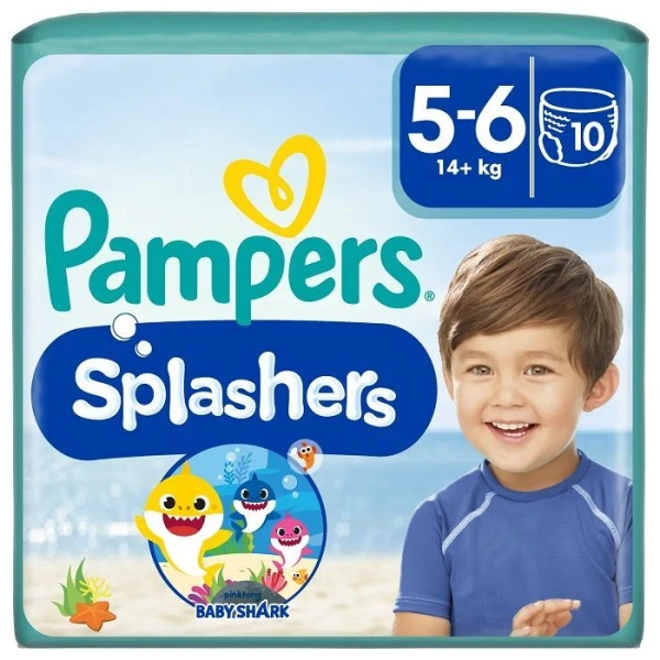 Pampers Splashers, pieluchomajtki do pływania, rozmiar 5-6, waga 14+kg, 10 sztuk