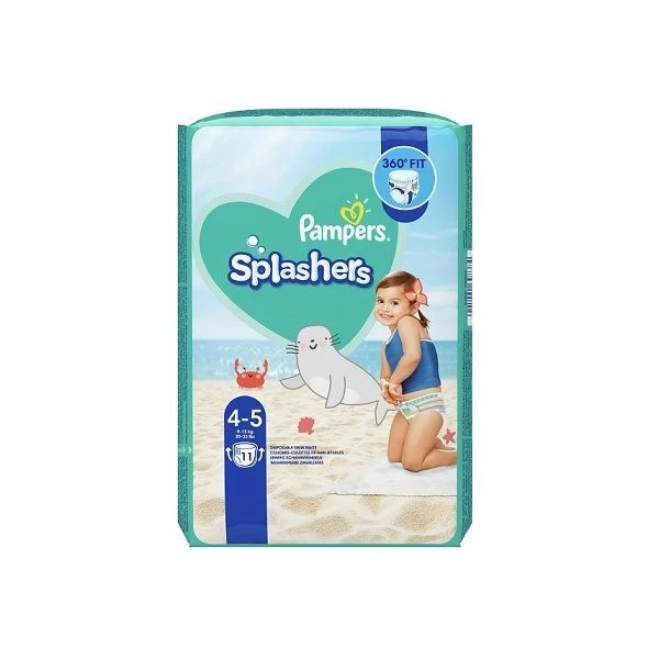 Pampers Splashers, pieluszki jednorazowe do pływania, rozmiar 4-5, waga 9-15kg, 11 sztuk