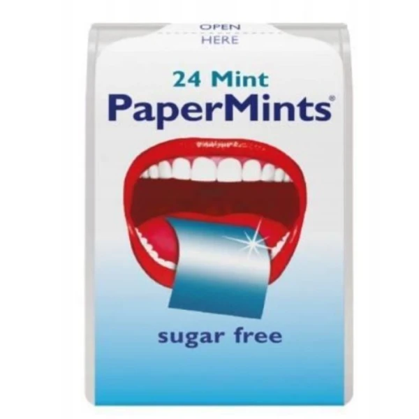 PaperMints, listki na świeży oddech, bez cukru, smak miętowy, 24 sztuki