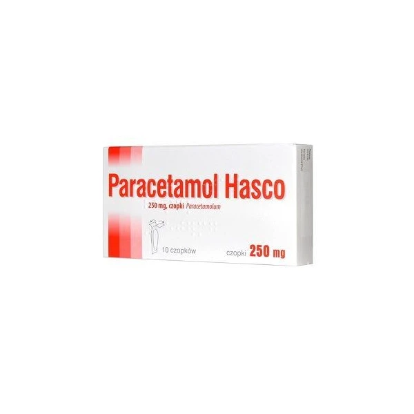 Paracetamol Hasco 250mg, czopki doodbytnicze, 10 sztuk