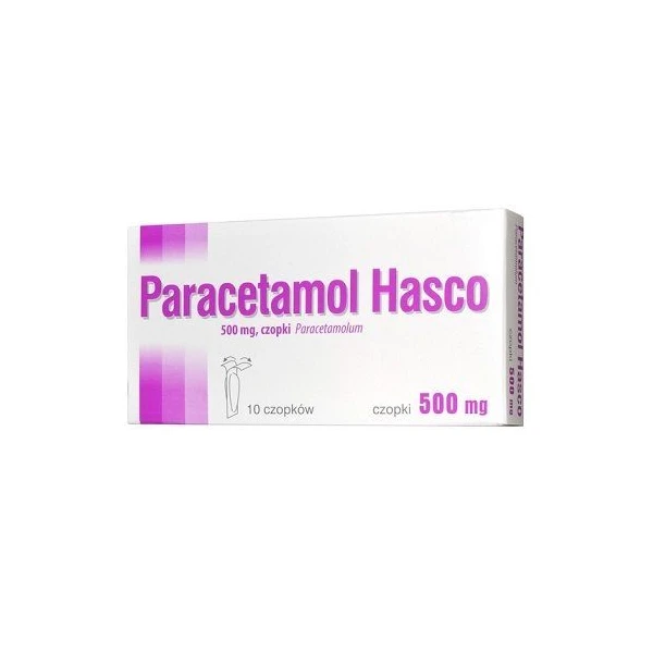 Paracetamol Hasco 500mg, czopki doodbytnicze, 10 sztuk