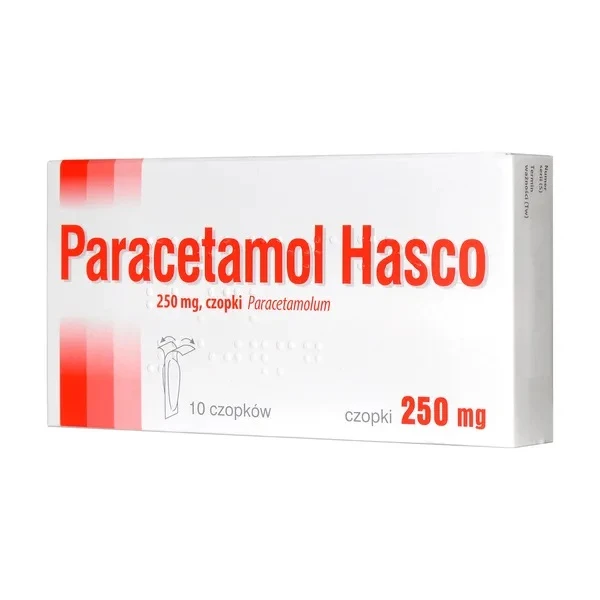 Paracetamol Hasco 250mg, czopki doodbytnicze, 10 sztuk
