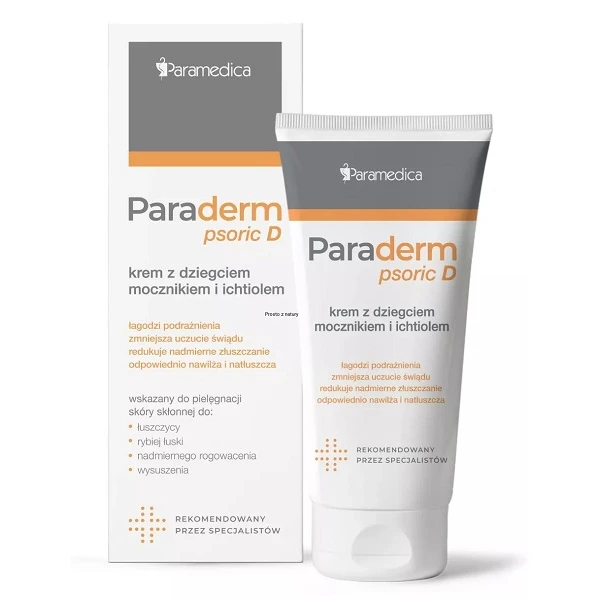 Paraderm Psoric D, krem z dziegciem, mocznikiem i ichtiolem, skóra skłonna do łuszczycy, 85g