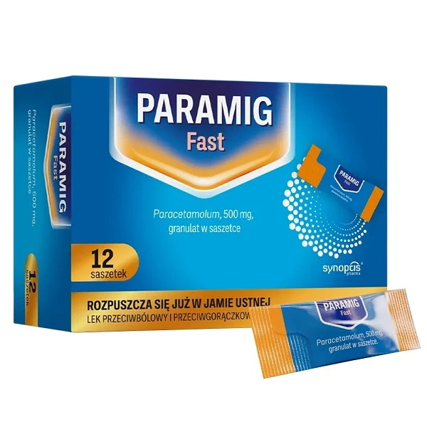 Paramig Fast 500mg, granulat, 12 saszetek