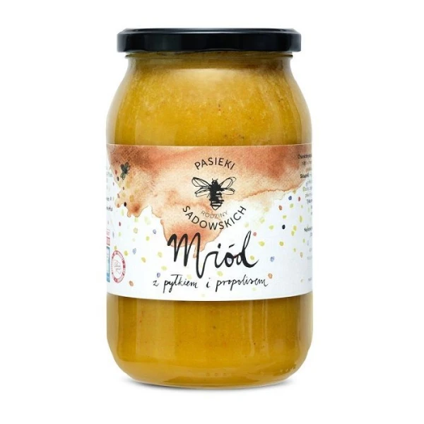 Pasieki Rodziny Sadowskich, miód z pyłkiem i propolisem, 1150g