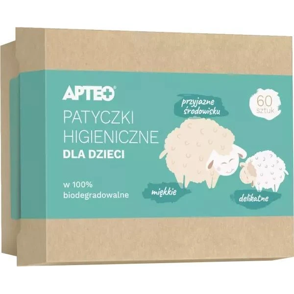 Patyczki higieniczne dla dzieci, Apteo, 60 sztuk