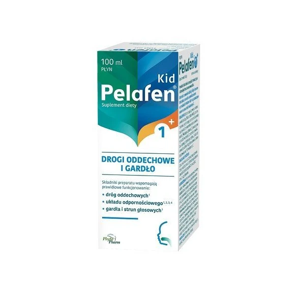Pelafen Kid 1+, Drogi oddechowe i gardło, płyn po 1 roku życia, smak owocowy, 100ml