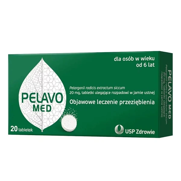 Pelavo Med 20mg, dla dorosłych i dzieci powyżej 6 roku życia, 20 tabletek ulegających rozpadowi w jamie ustnej